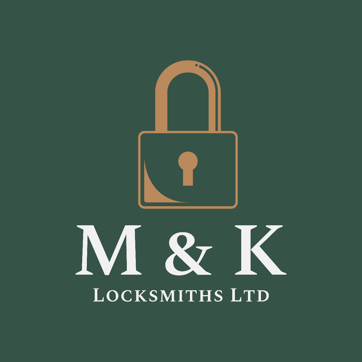 M&K Locksmith lock logo gold green