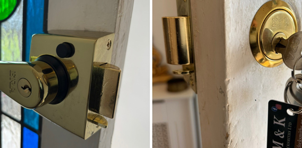 M and K Locksmiths new front door lock installation